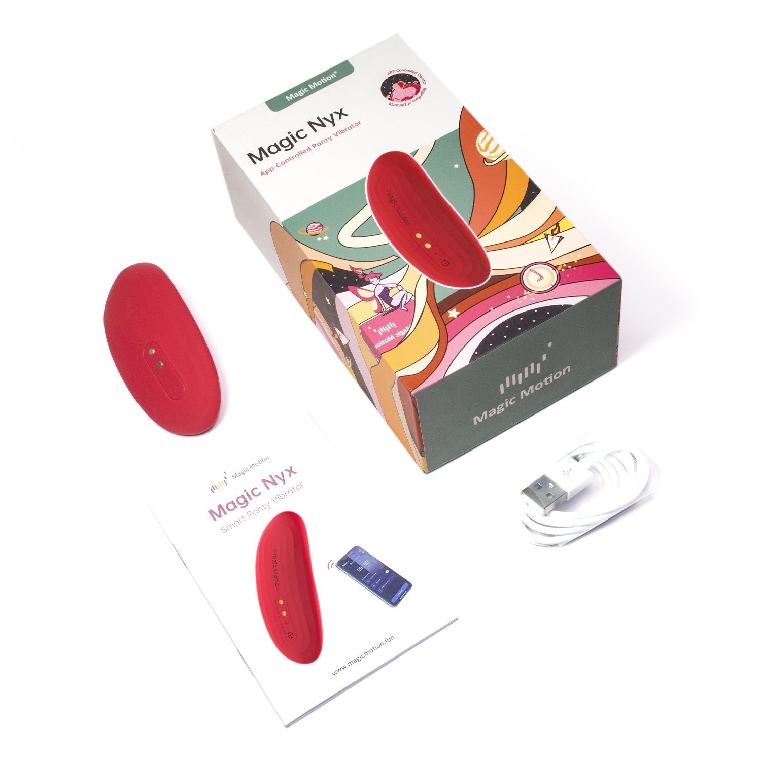 Magic Motion - App Controlled Nyx Smart Panty Vibrator - Red