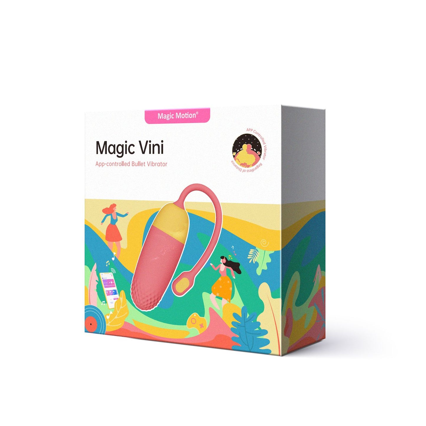 Magic Motion - Vini App-Controlled Vibrating Egg - Coral/Yellow