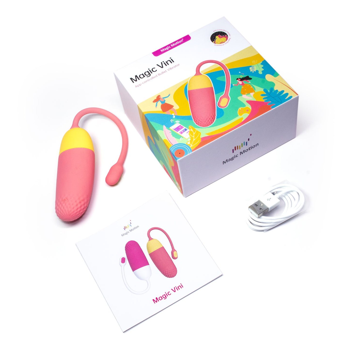 Magic Motion - Vini App-Controlled Vibrating Egg - Coral/Yellow
