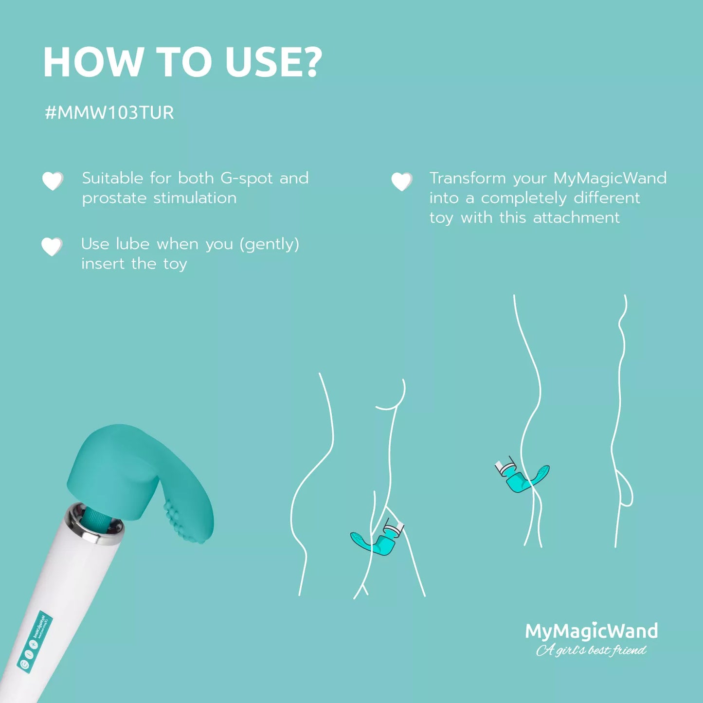 MyMagicWand G-Spot Attachment Turquoise