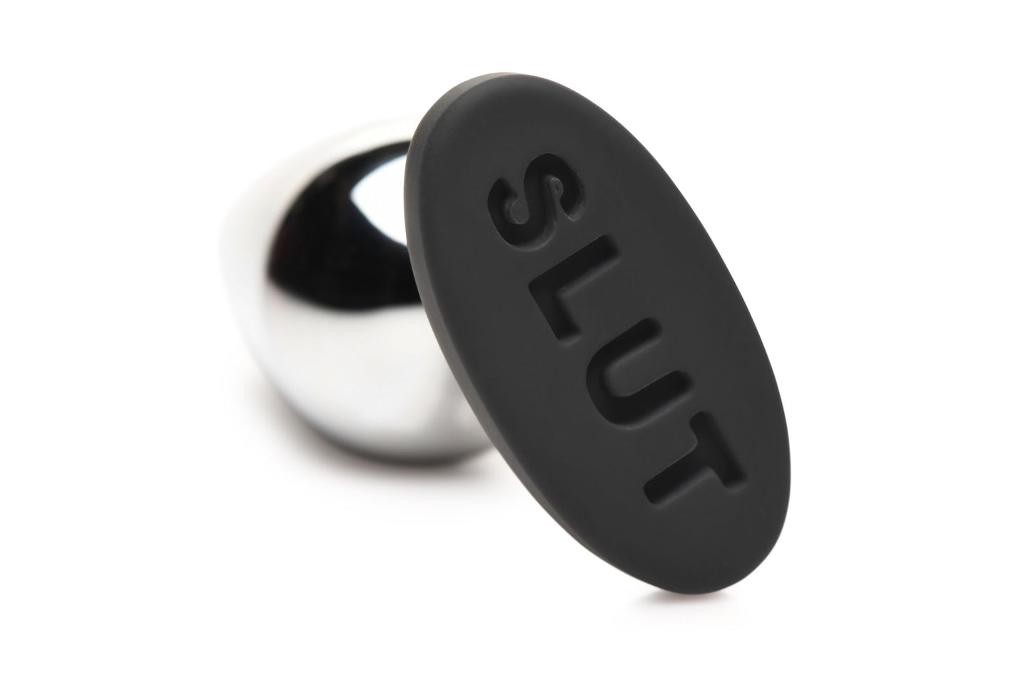 XR Brands - Butt Slut Metal & Silicone Butt Plug - Silver – Metal Butt Plug