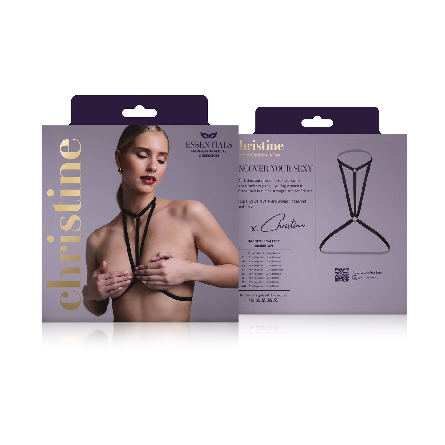 Christine - Strappy Harness Bralette Obsession -Black