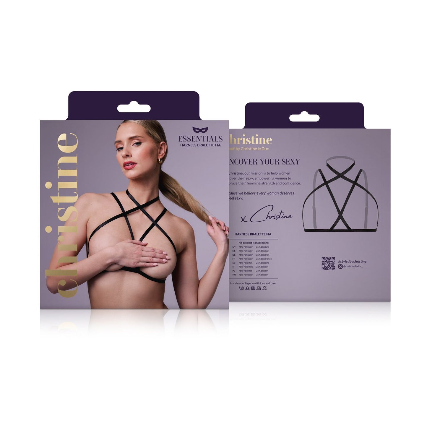 Christine - Strappy Harness Bralette Fia - black