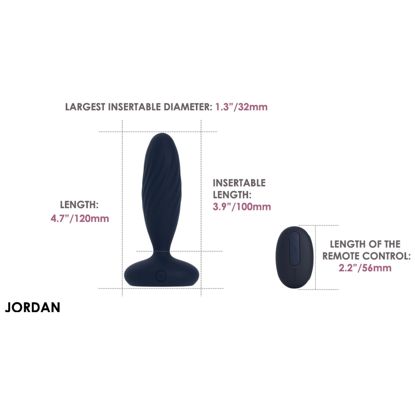 SVAKOM - Jordan Thrusting Butt Plug - Azul