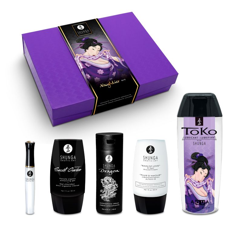 Shunga - Naughtier Kit for Couples – Water Based Lubricant
