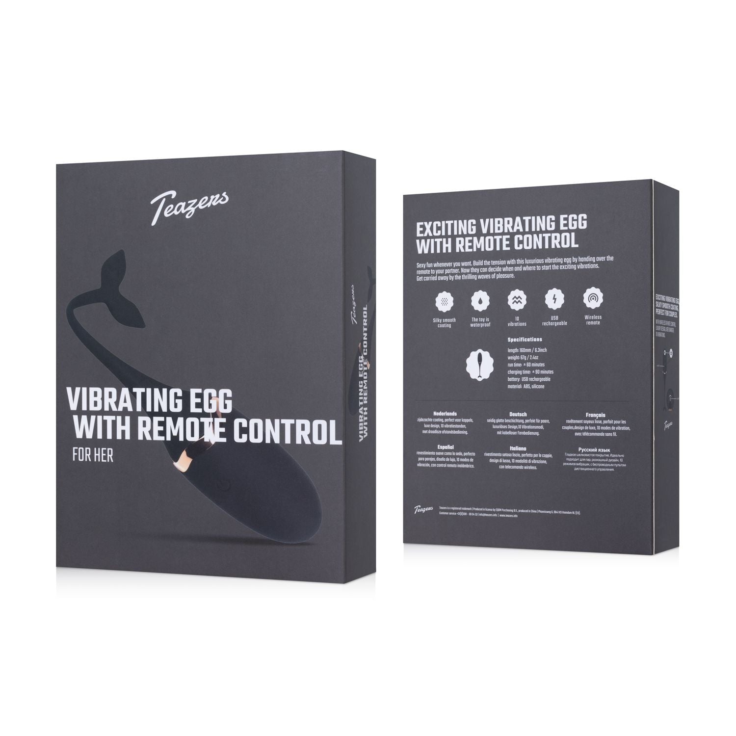 Teazers – Vibrating Egg With Remote – Black