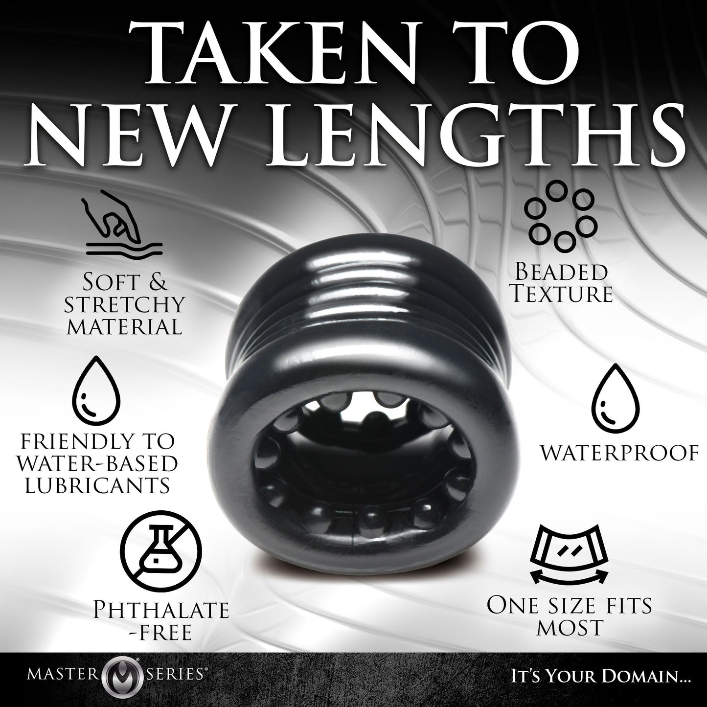 XR Brands - Ball Stack Ball Stretcher - Black – Silicone Ball Stretcher
