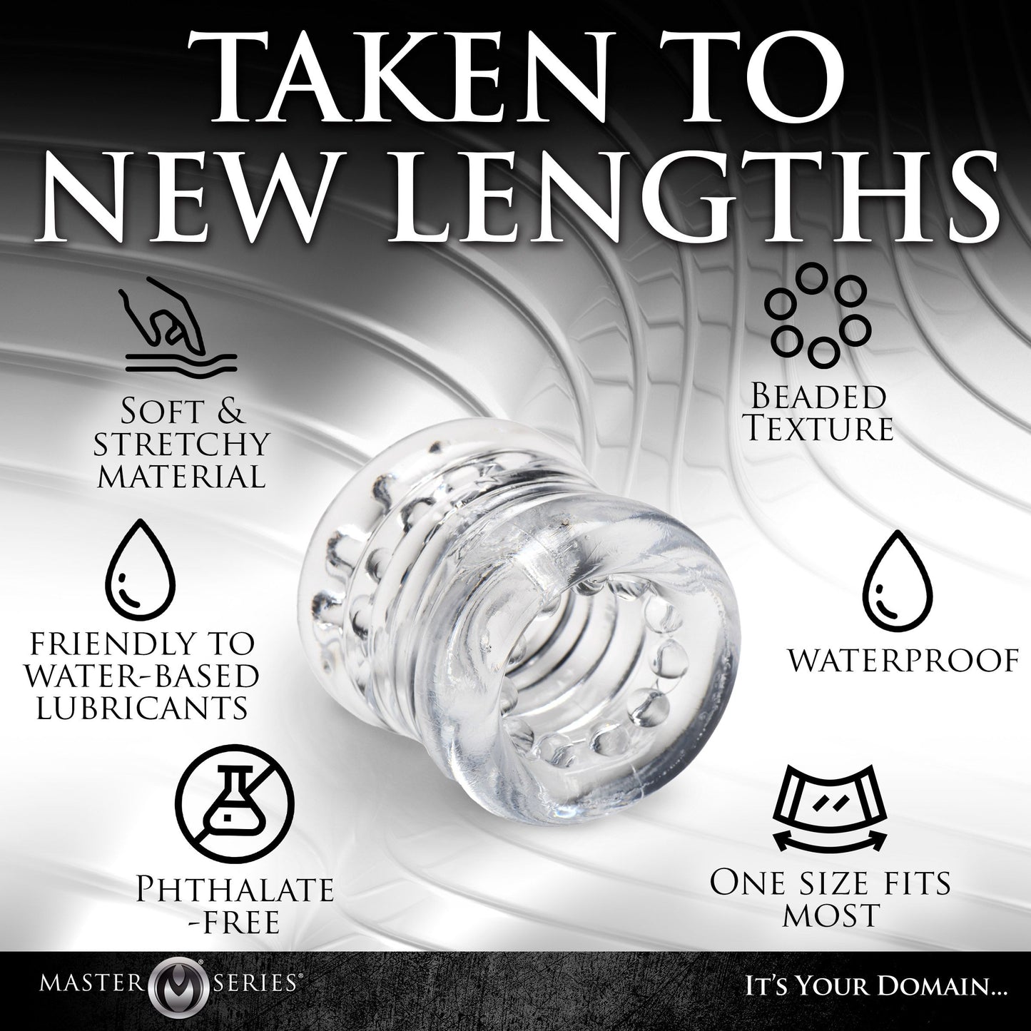 XR Brands - Ball Stack Ball Stretcher - Transparent – Silicone Ball Stretcher