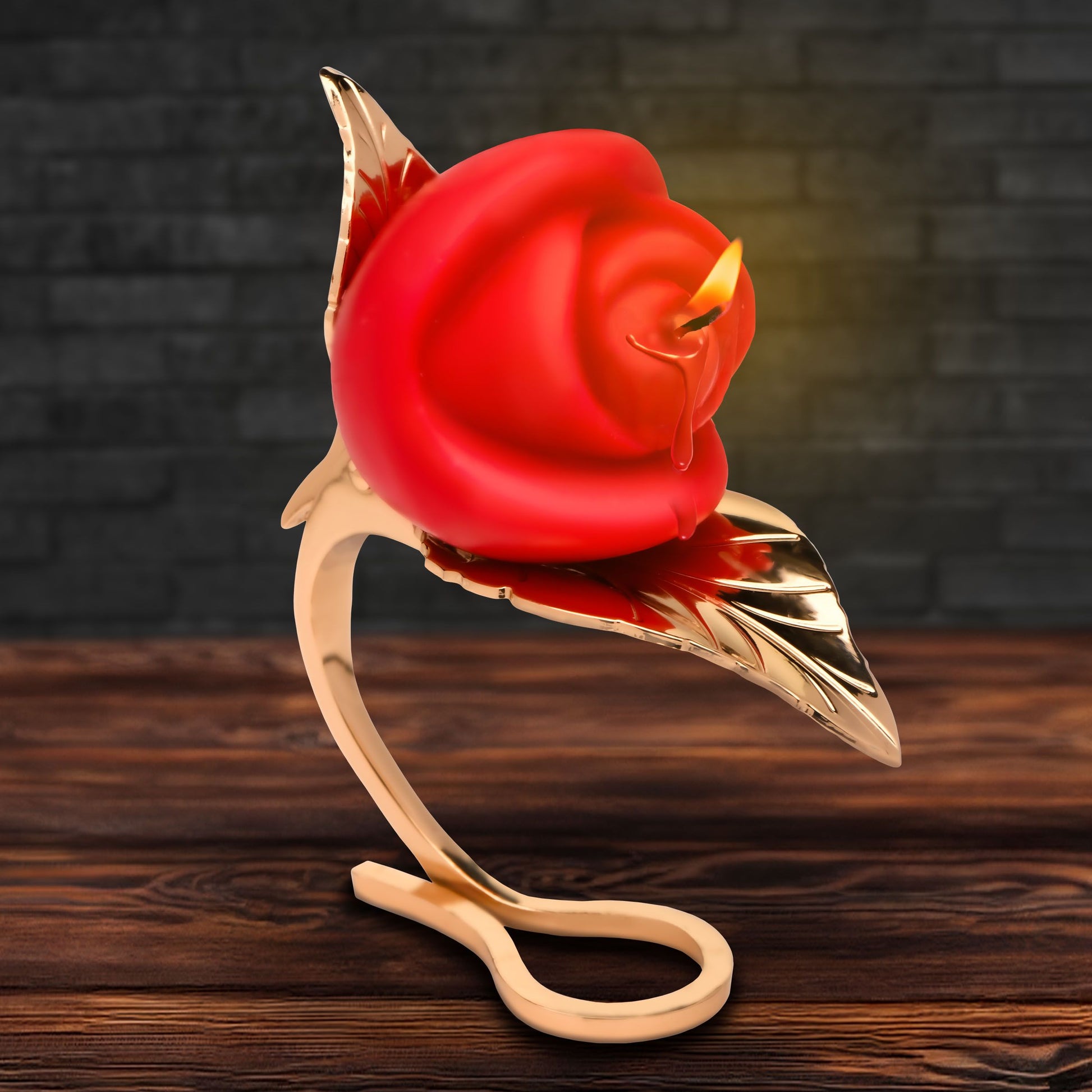 XR Brands - Rose Candle with Holder - Red
