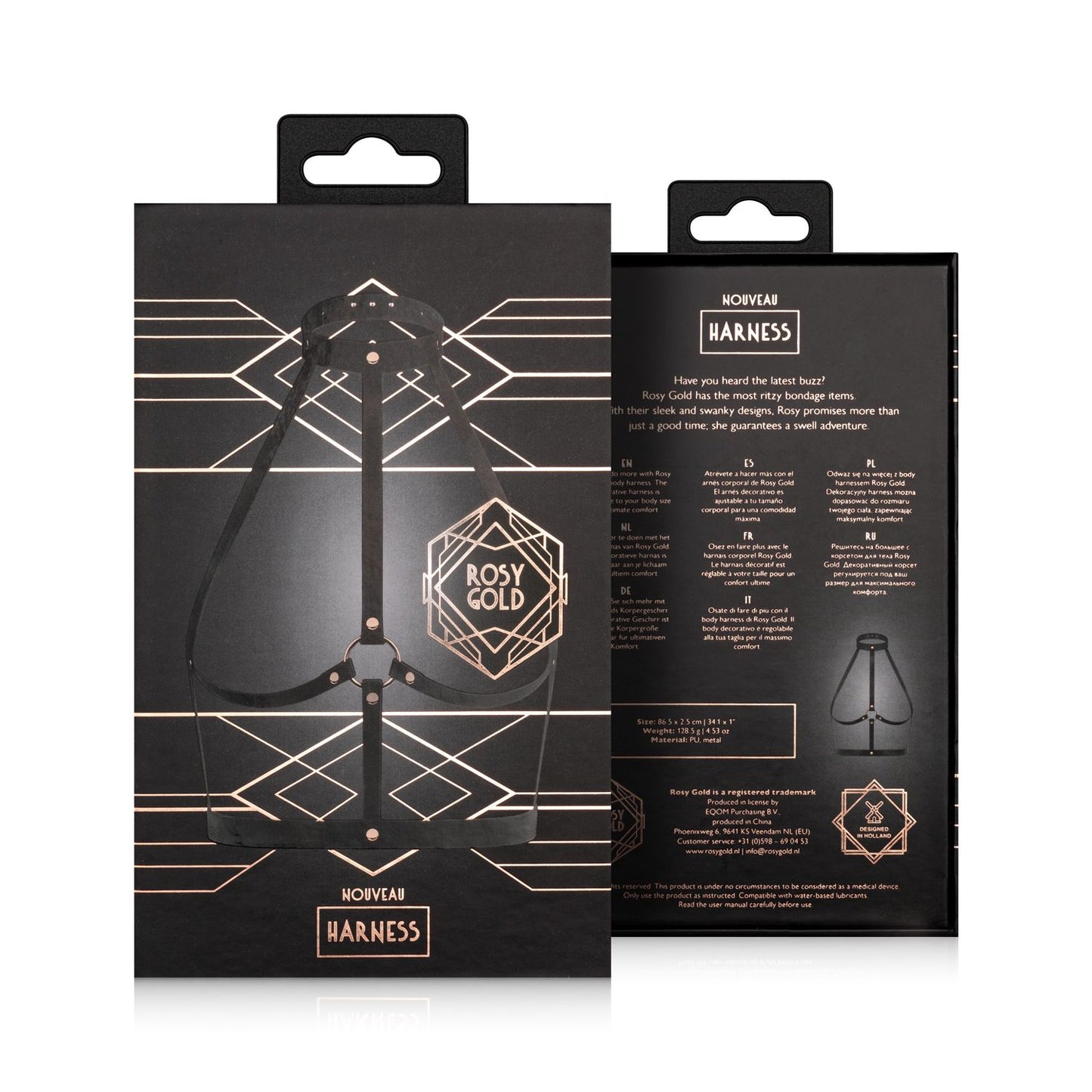 Rosy Gold - Body Harness - Black