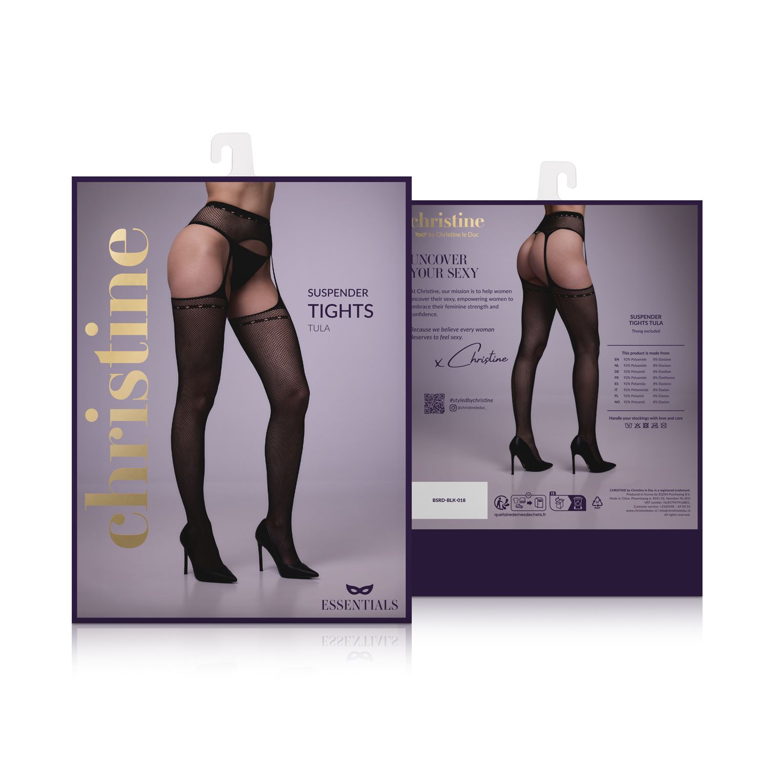 Suspender pantyhose Tula - Black