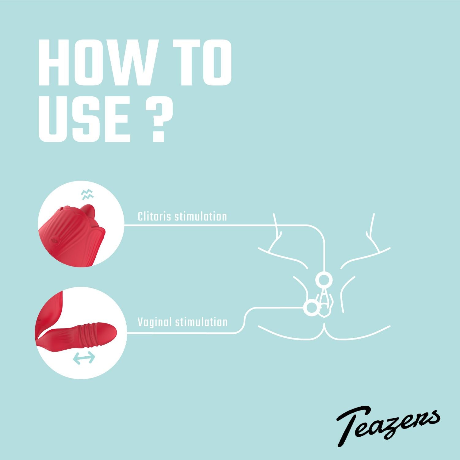 Teazers – Rose Thrusting Dildo Vibrator – Red