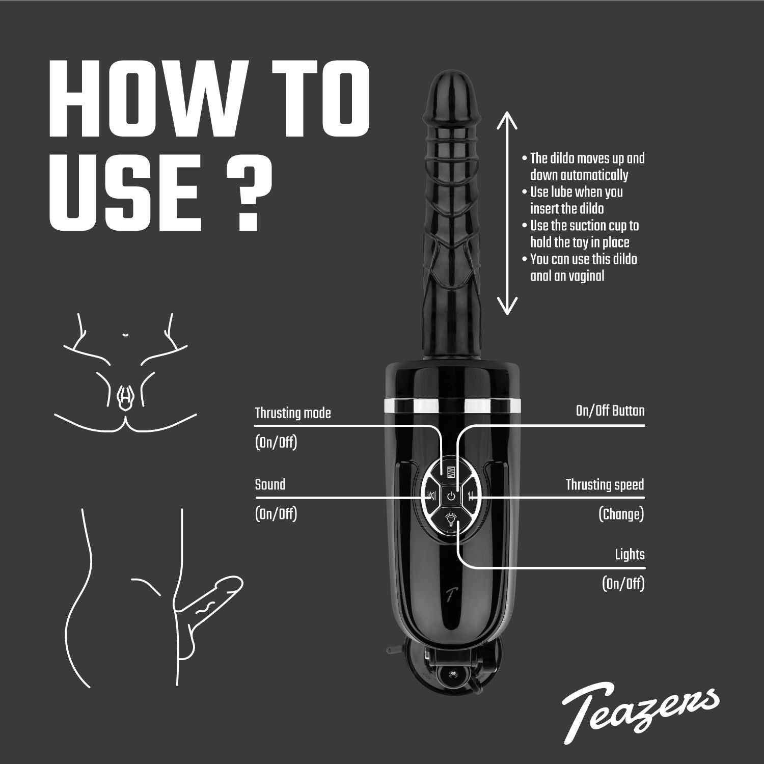 Teazers Thrusting Dildo Vibrator