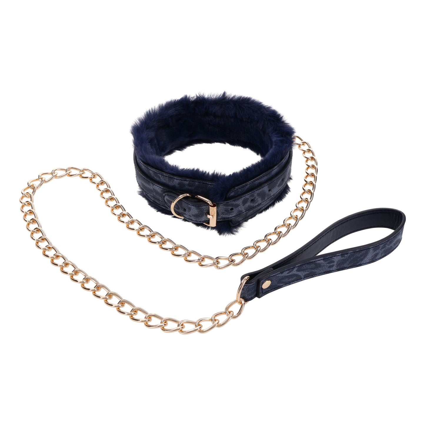 Sportsheets - Cougar Fur Collar & Leash - Black – Bondage Gear