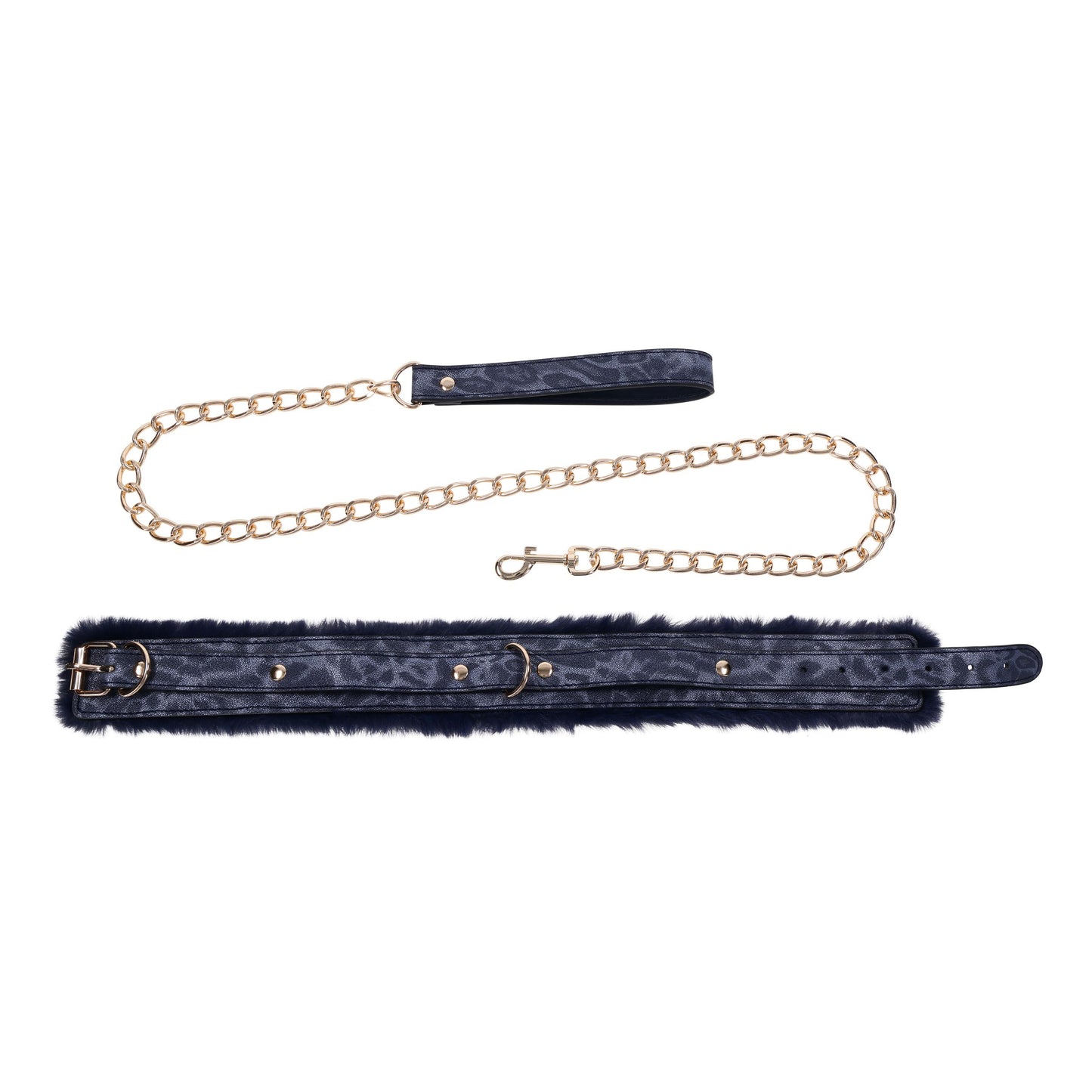Sportsheets - Cougar Fur Collar & Leash - Black – Bondage Gear