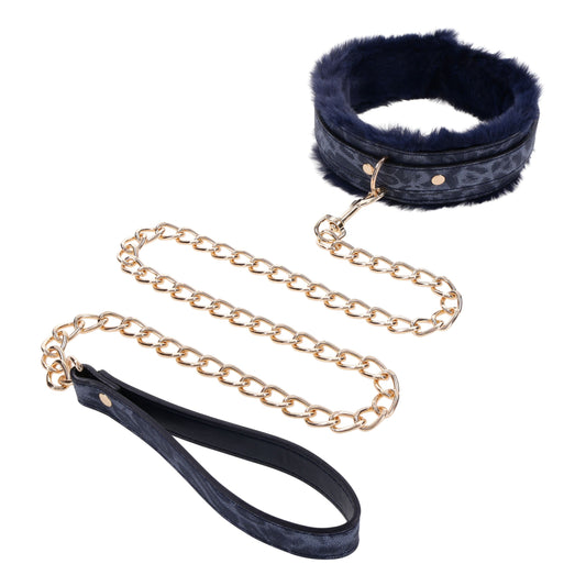 Sportsheets - Cougar Fur Collar & Leash - Black – Bondage Gear