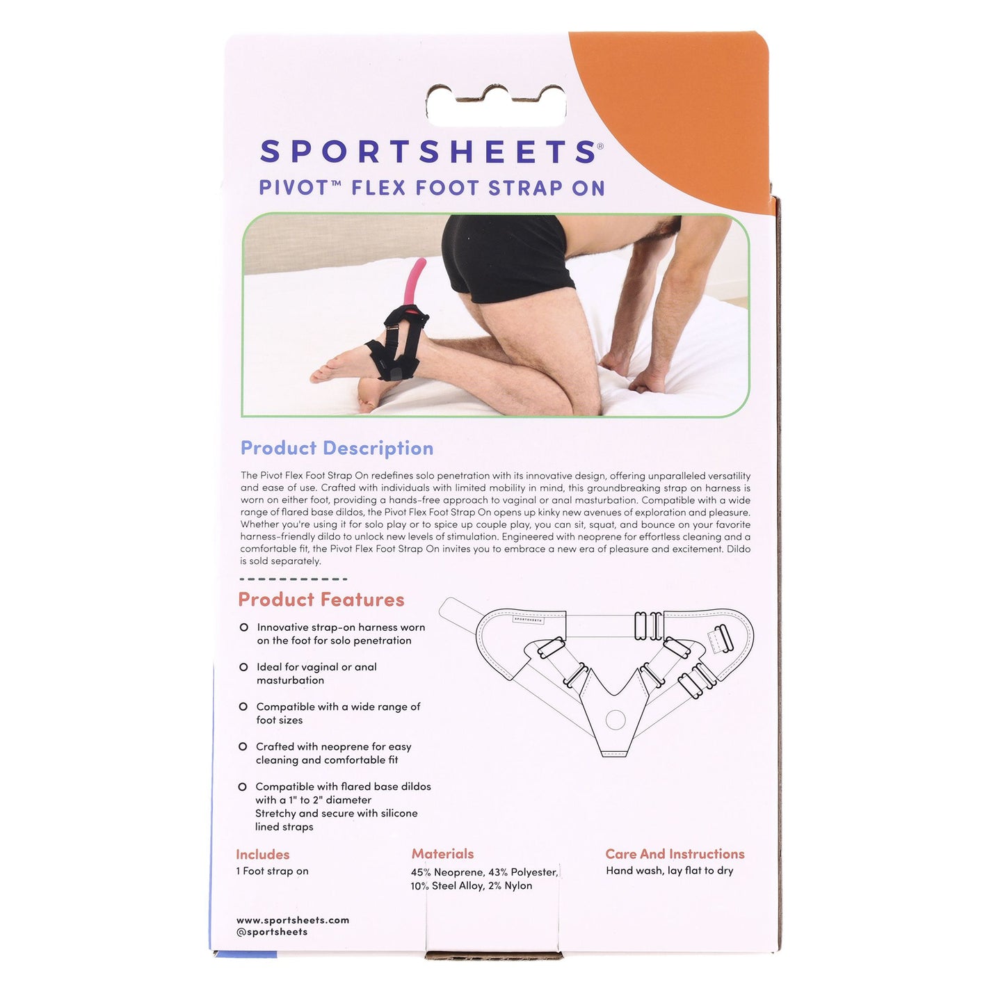 Sportsheets - Pivot Flex Foot Strap On - Black – Strap on Dildo