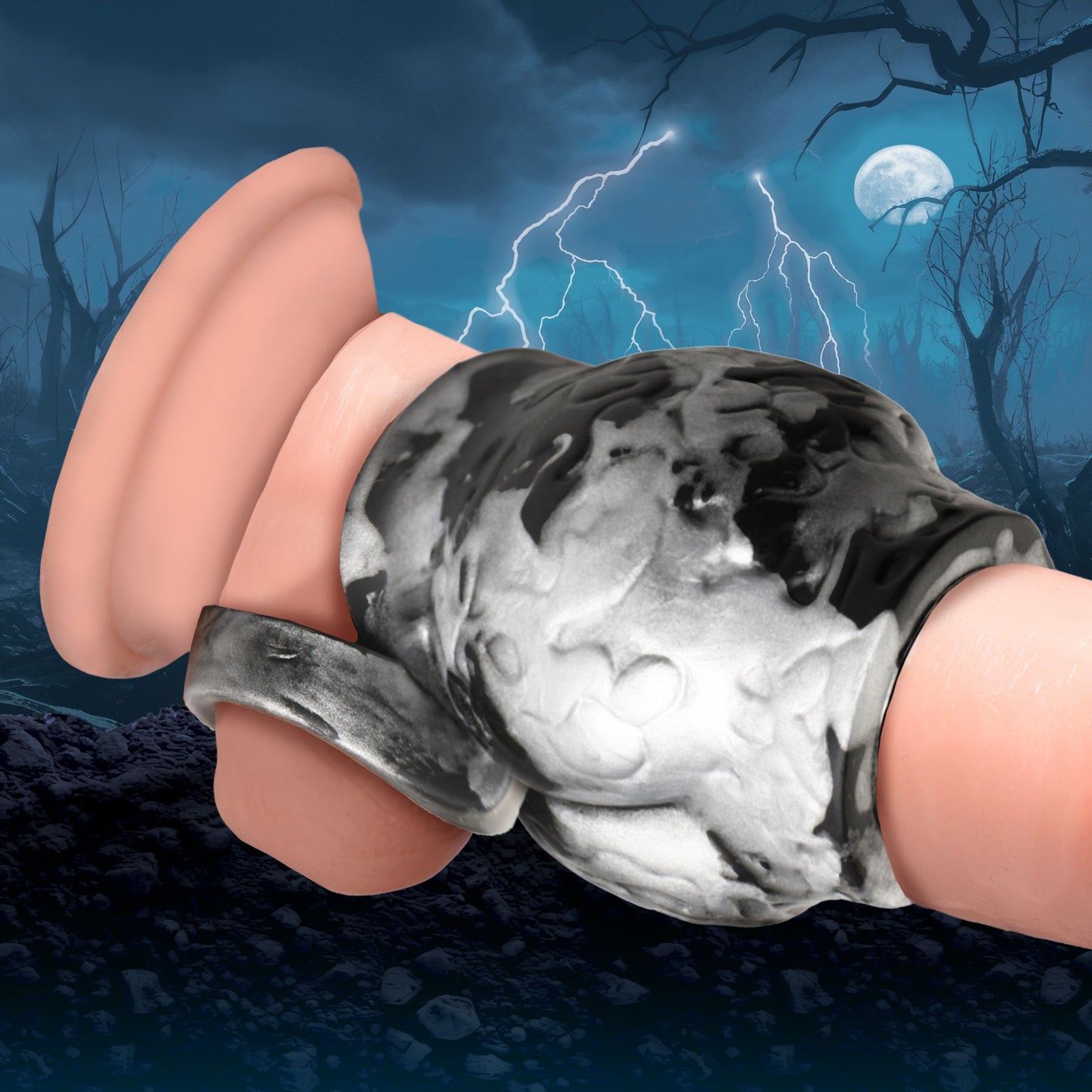 XR Brands - Night Prowler Ball Stretcher - Gray – Silicone Ball Stretcher