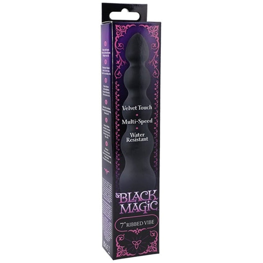 Doc Johnson - Black Magic Ribbed Vibe Vibrator - Black – Waterproof Vibrator