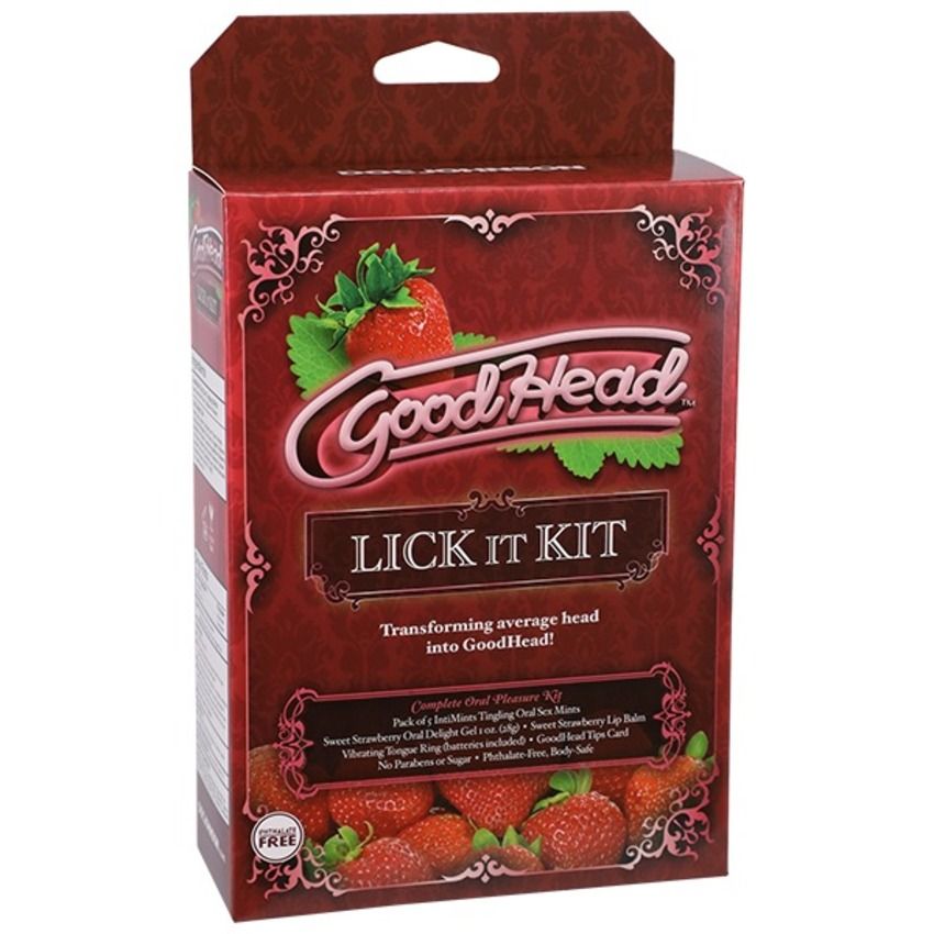 Doc Johnson - GoodHead Lick It Kit - Strawberry – Water Based Lubricant
