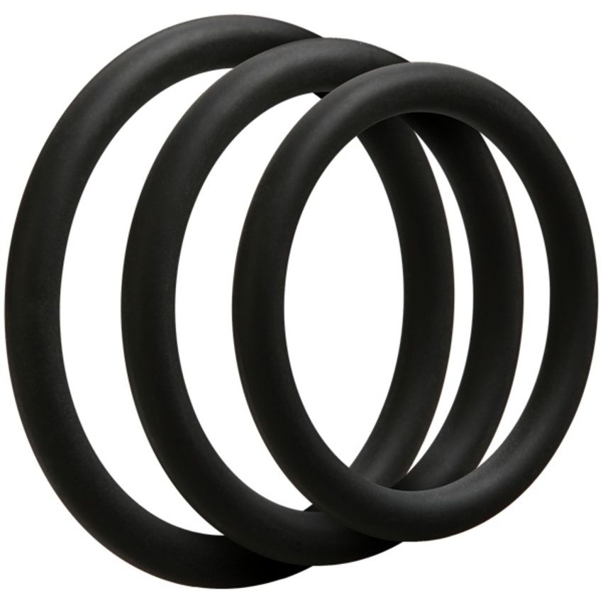 Doc Johnson - OptiMALE 3 Thin C-Ring Set - Black – Cock Ring