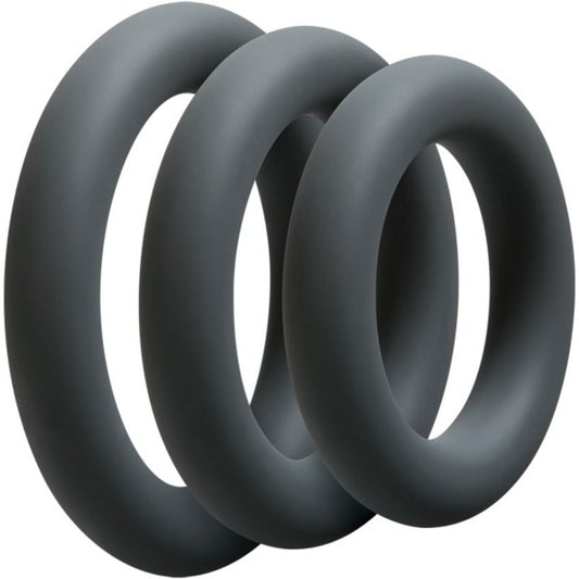 Doc Johnson - OptiMALE 3 C-Ring Set Thick - Grey – Cock Ring