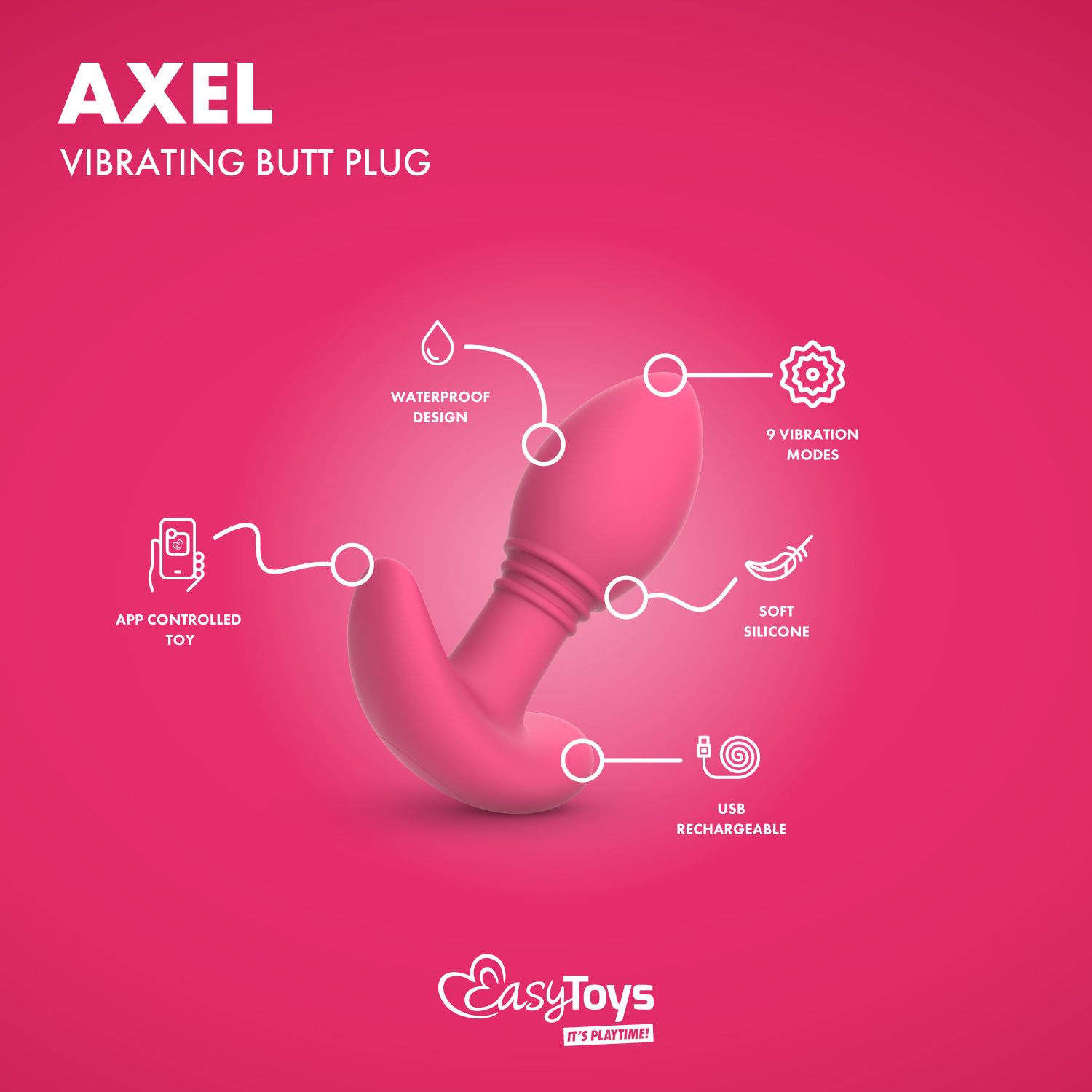 EasyConnect - Vibrating Butt Plug Axel app-controlled