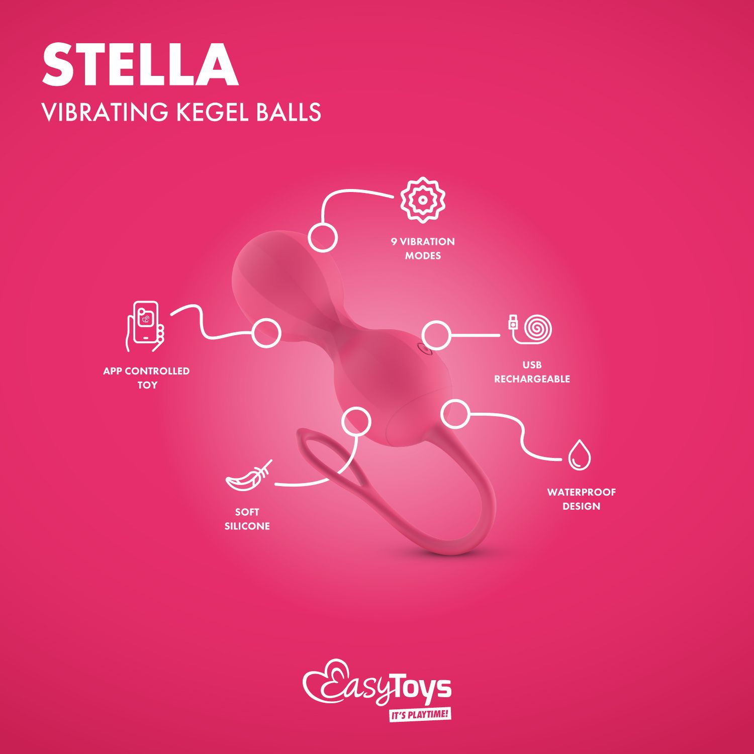 EasyConnect - Vibrating Kegel Balls Stella app-controlled