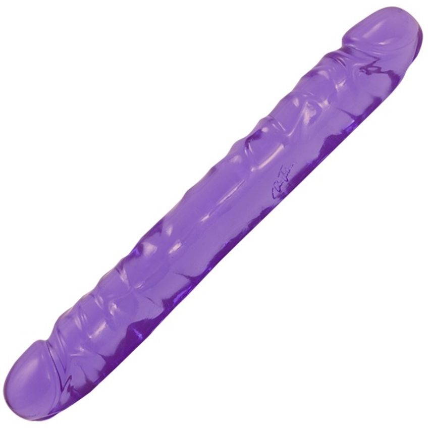 Doc Johnson Crystal Jellies Jr. Double Dong Purple lingerie