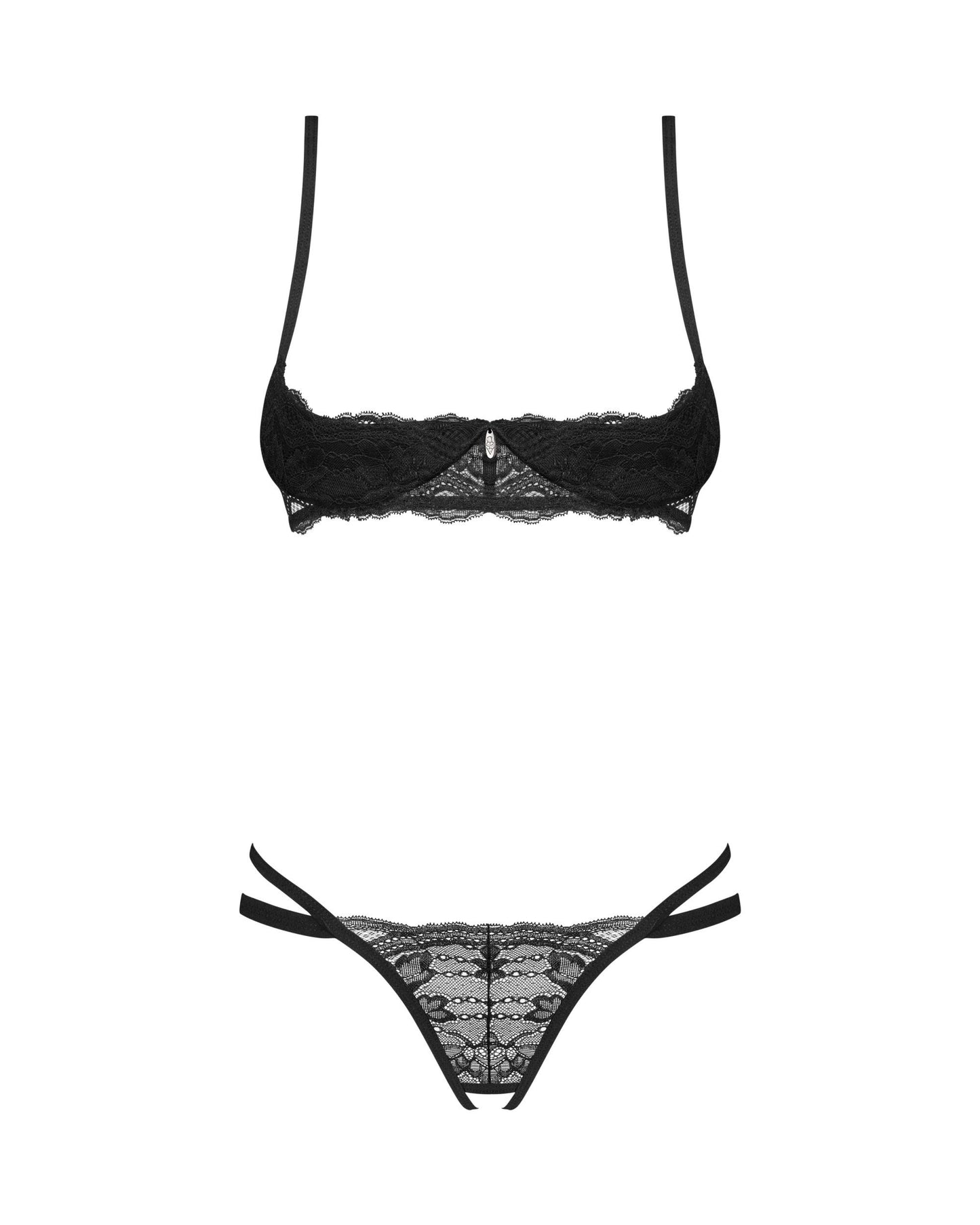 Obsessive - Nutris Crotchless Two-Piece Set - Black