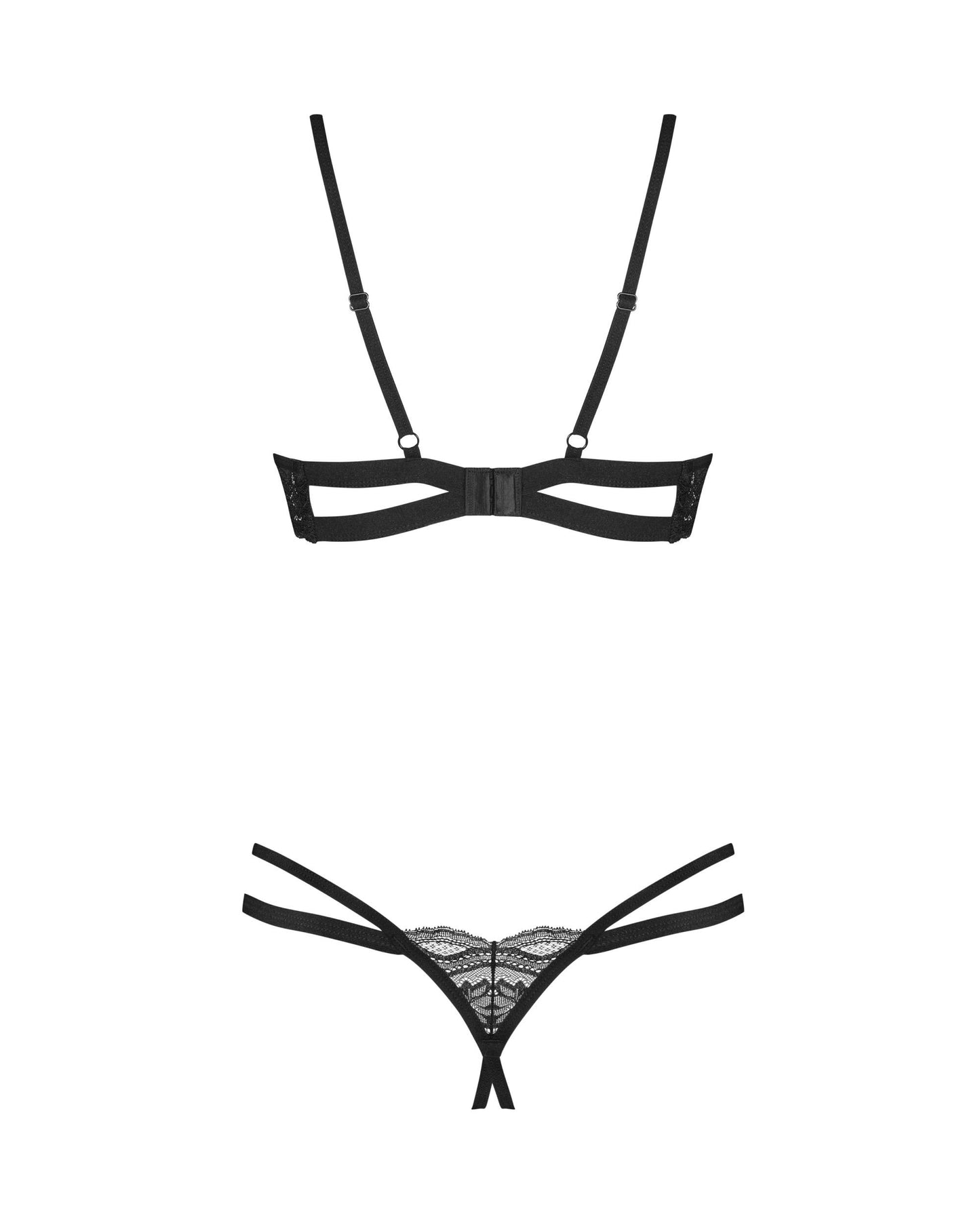 Obsessive - Nutris Crotchless Two-Piece Set - Black