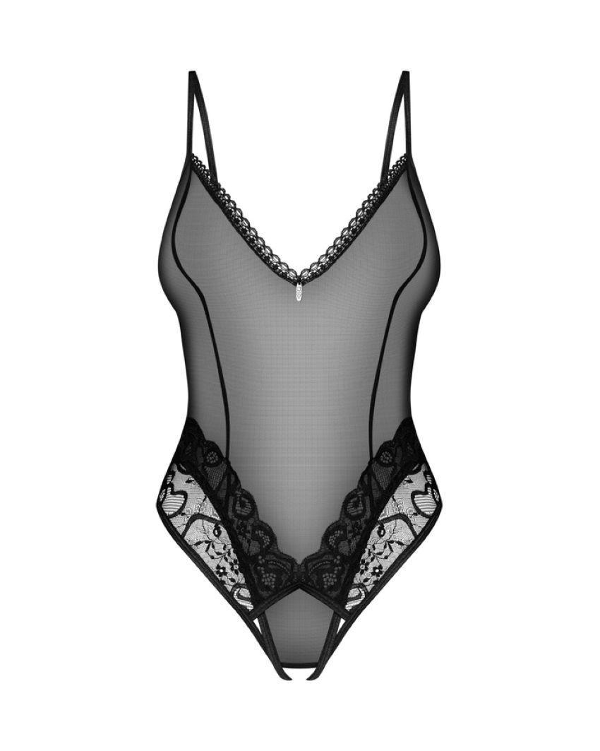 Obsessive - Blomentis Crotchless Teddy - Black – Crotchless Knickers