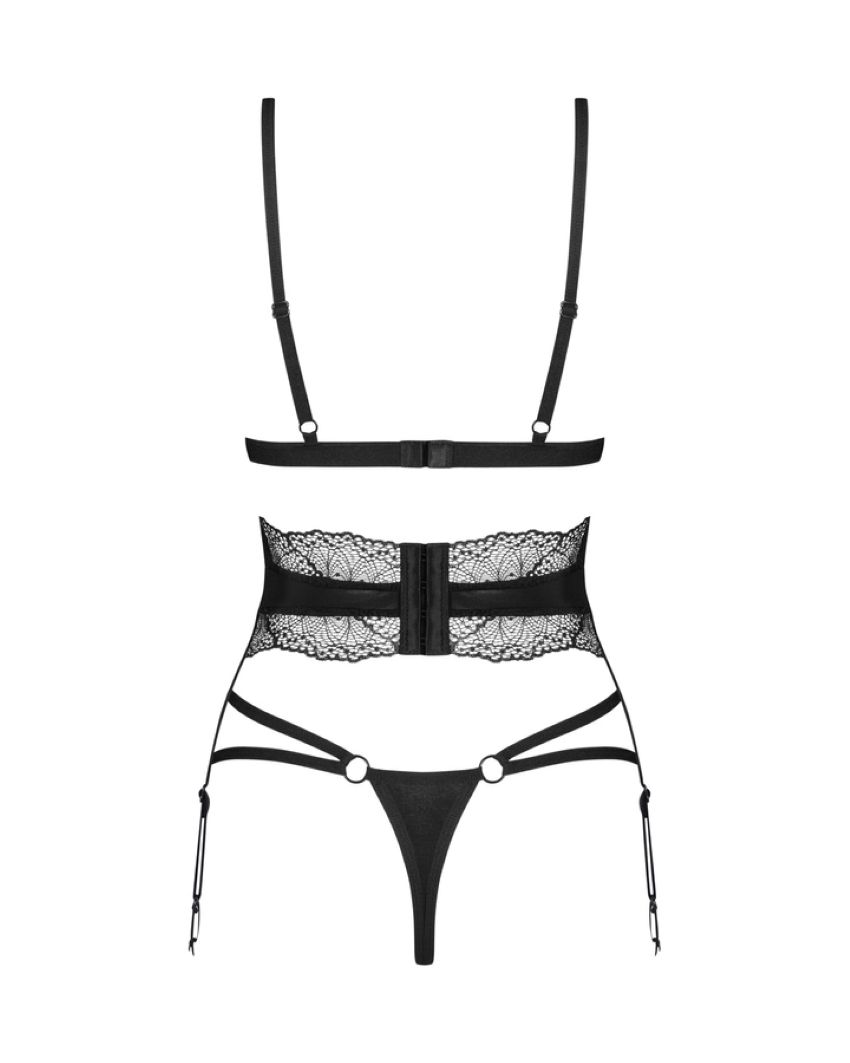 Obsessive - Lobellis Three-Piece Set - Black – Suspender Belt