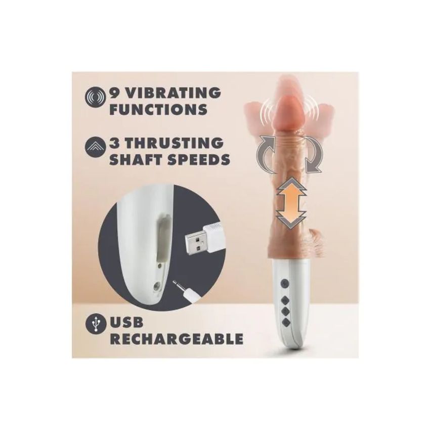 Blush Novelties - Dr. Hammer Thrusting Dildo - Beige
