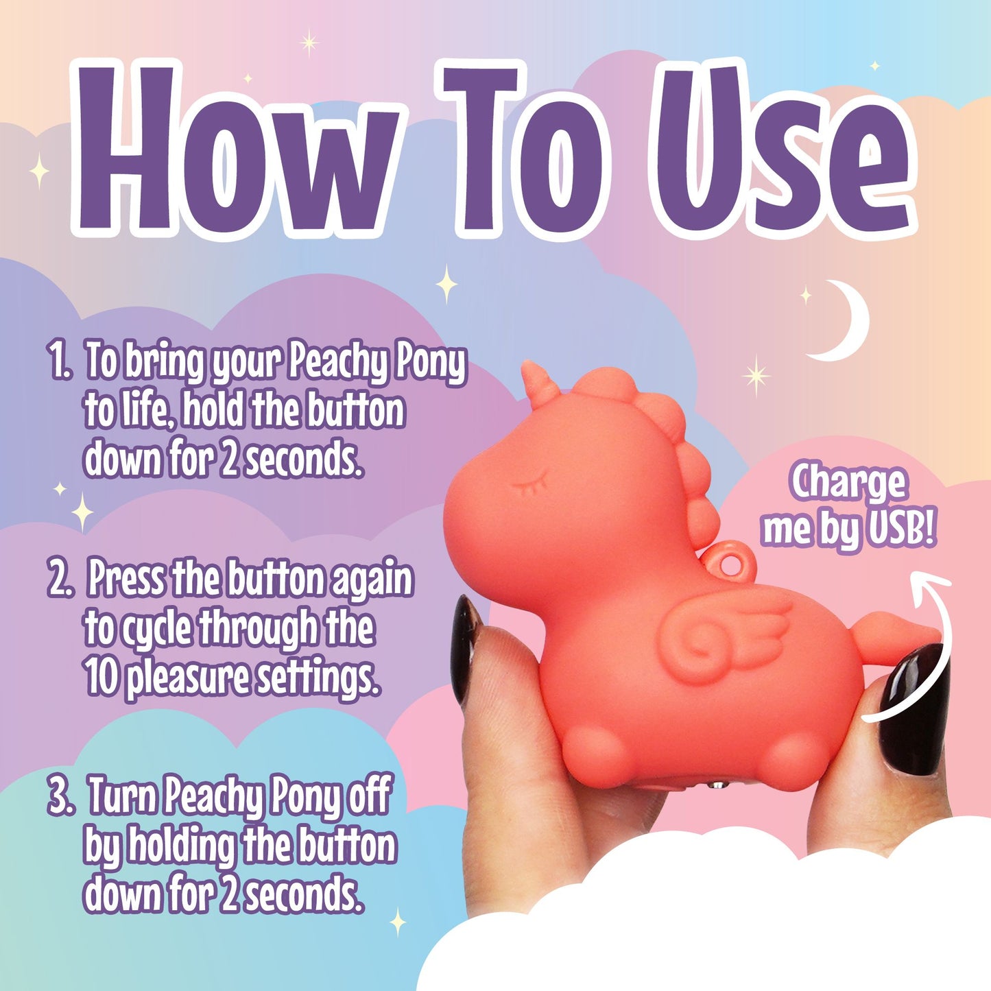 Unihorn - Mini Peachy Pony Vibrator – Mini Vibrator
