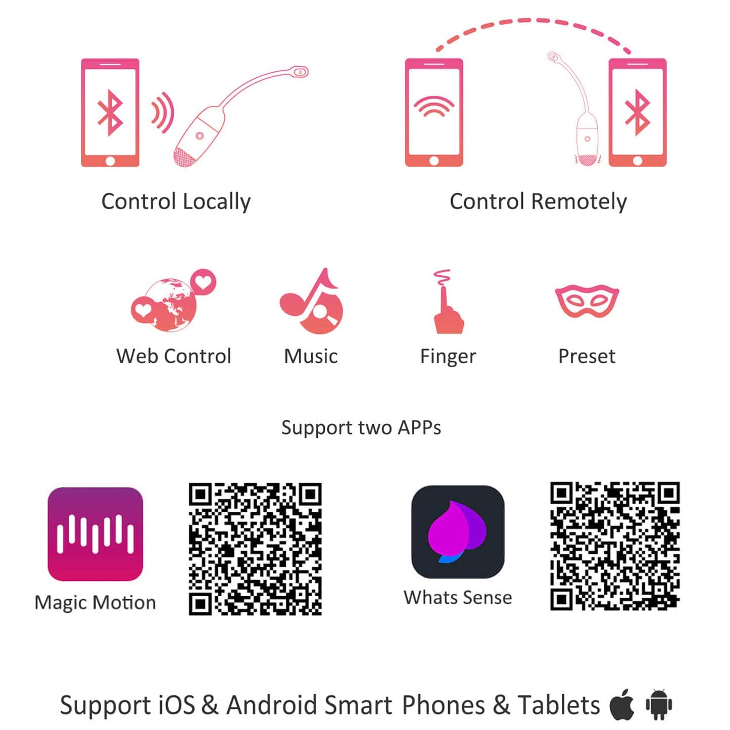 Magic Motion - Vini App-Controlled Vibrating Egg - Pink/White