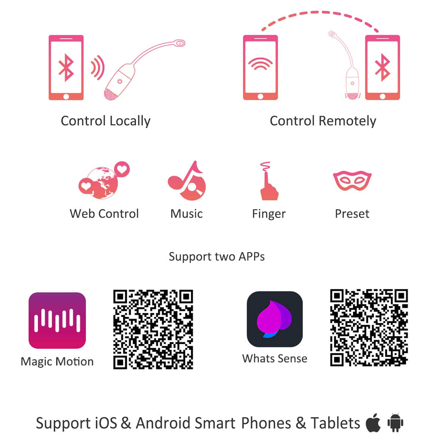 Magic Motion - Vini App-Controlled Vibrating Egg - Pink/White