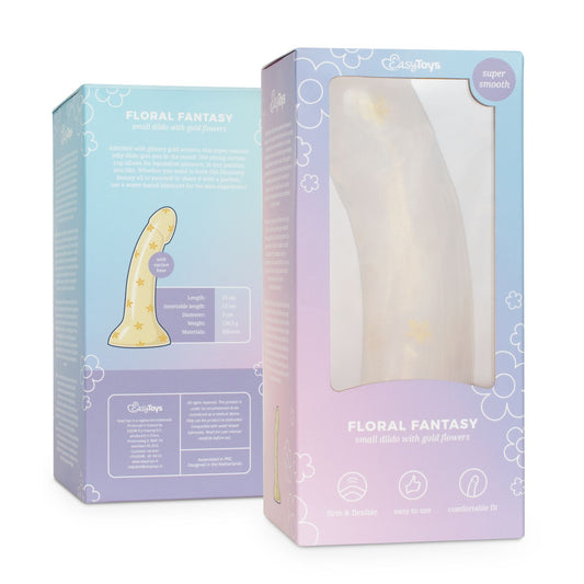 Coleção Dildo - Fantasia Floral - Flores Douradas 15 cm
