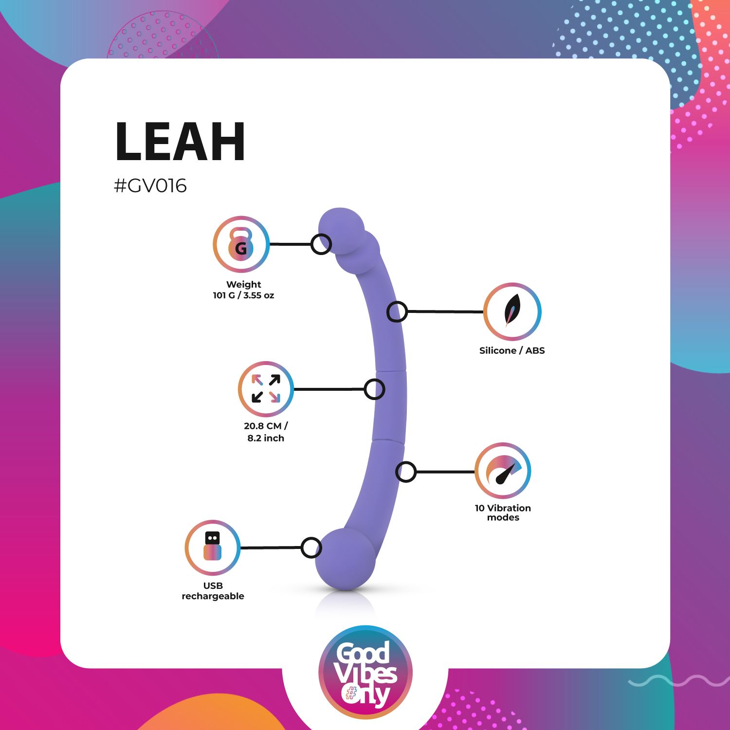 Good Vibes Only - Double End Vibrator Leah - Purple