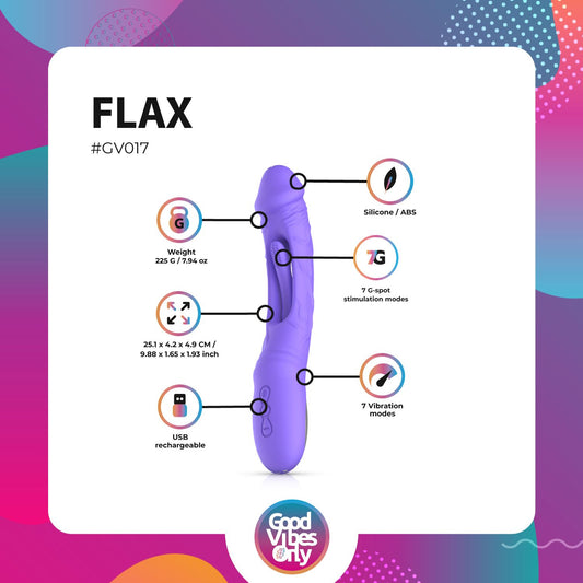 Good Vibes Only - Flax Vibrating Dildo with G-Spot Stimulator