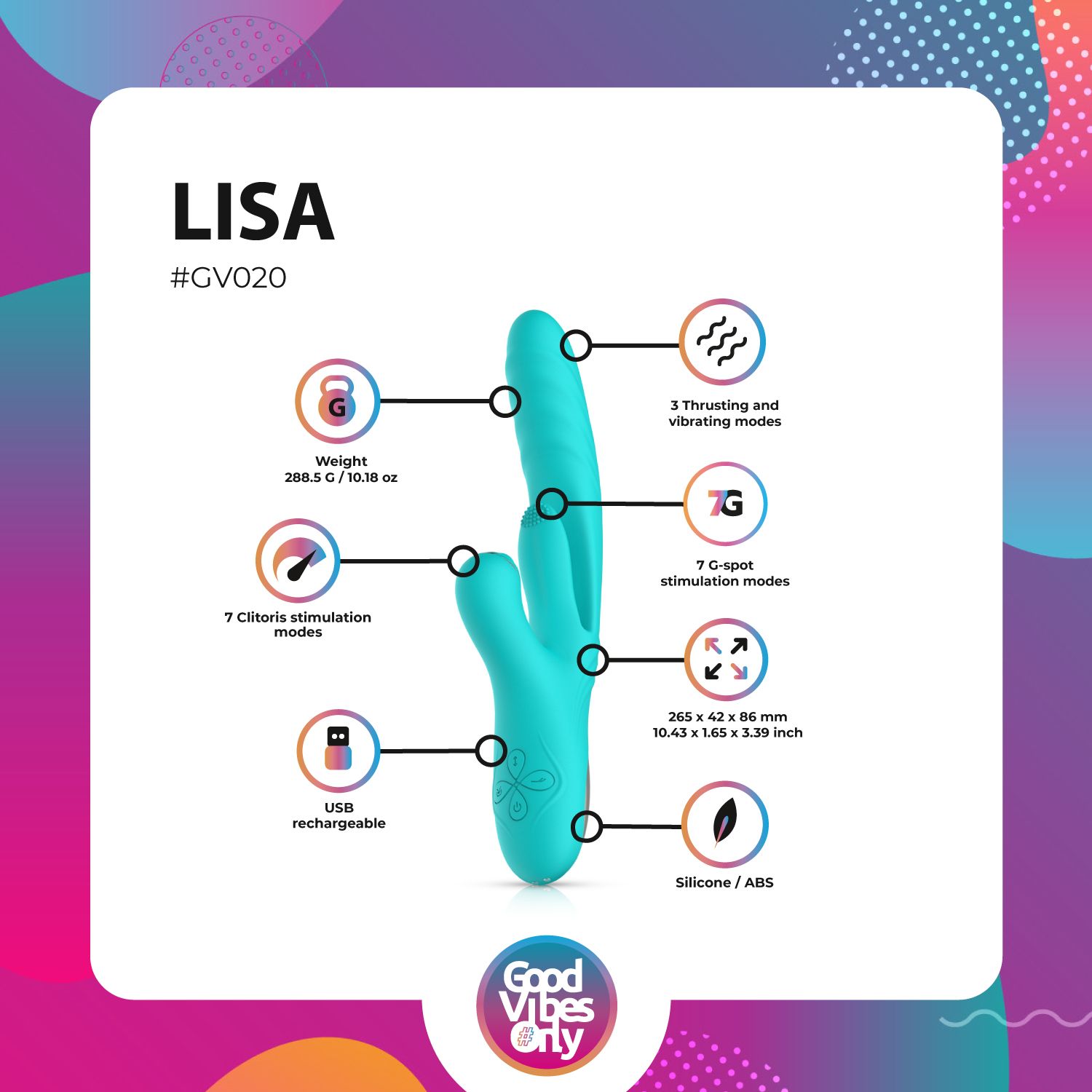 Good Vibes Only - Lisa Thrusting Rabbit Vibrator with G-Spot Stimulator