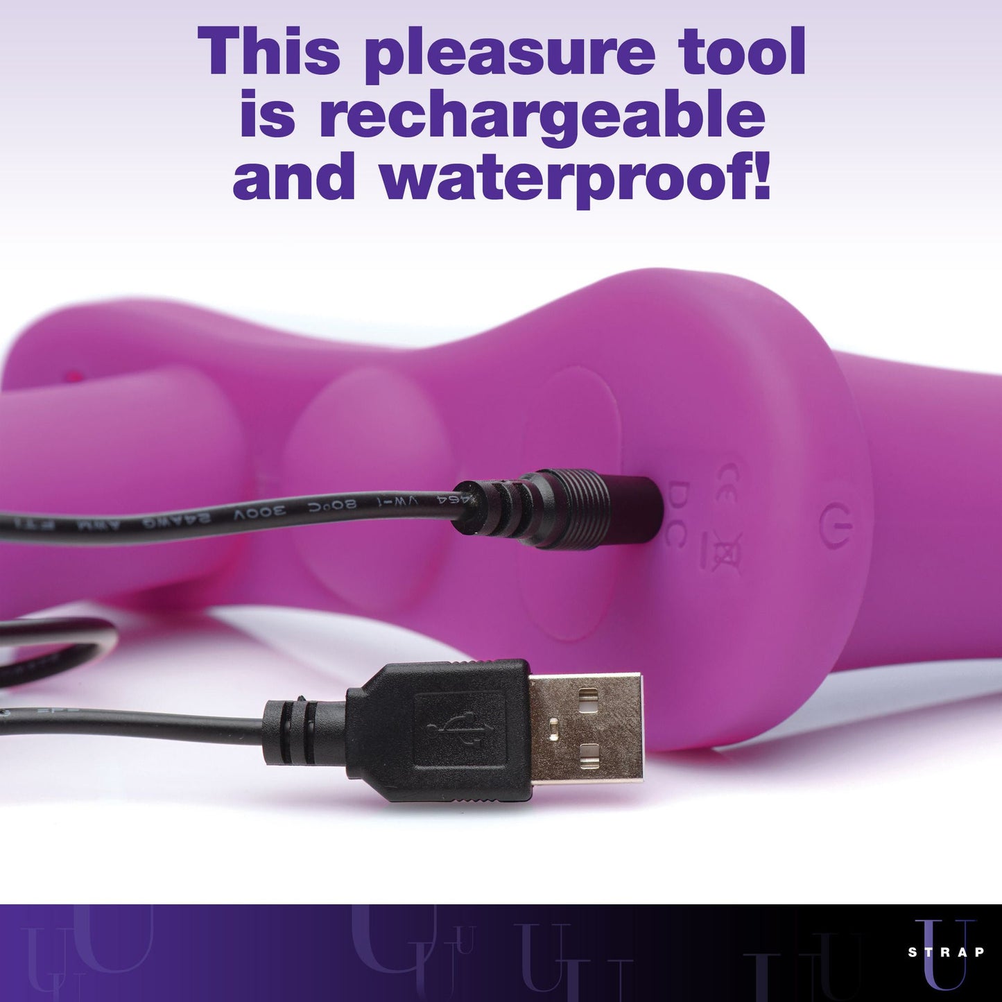 Xr Brands - Double Vibrating Dildo with Harness - Purple