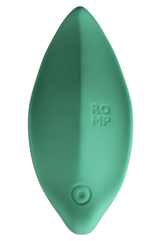 ROMP Wave green external vibrator with leaf-shaped body
