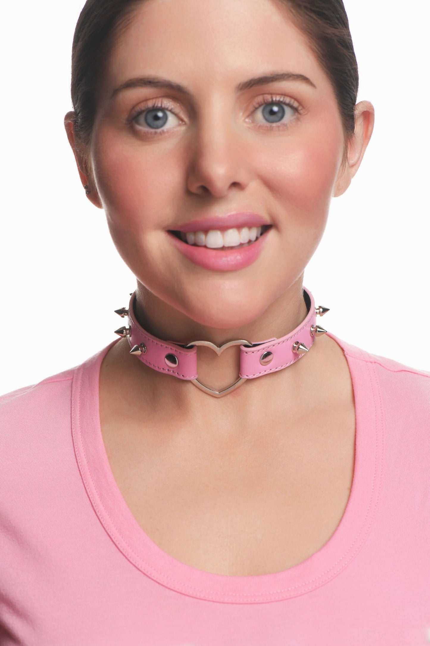 Xr Brands - Spiked Heart Choker Pink