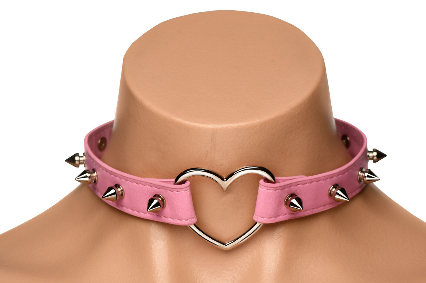 Xr Brands - Spiked Heart Choker Pink