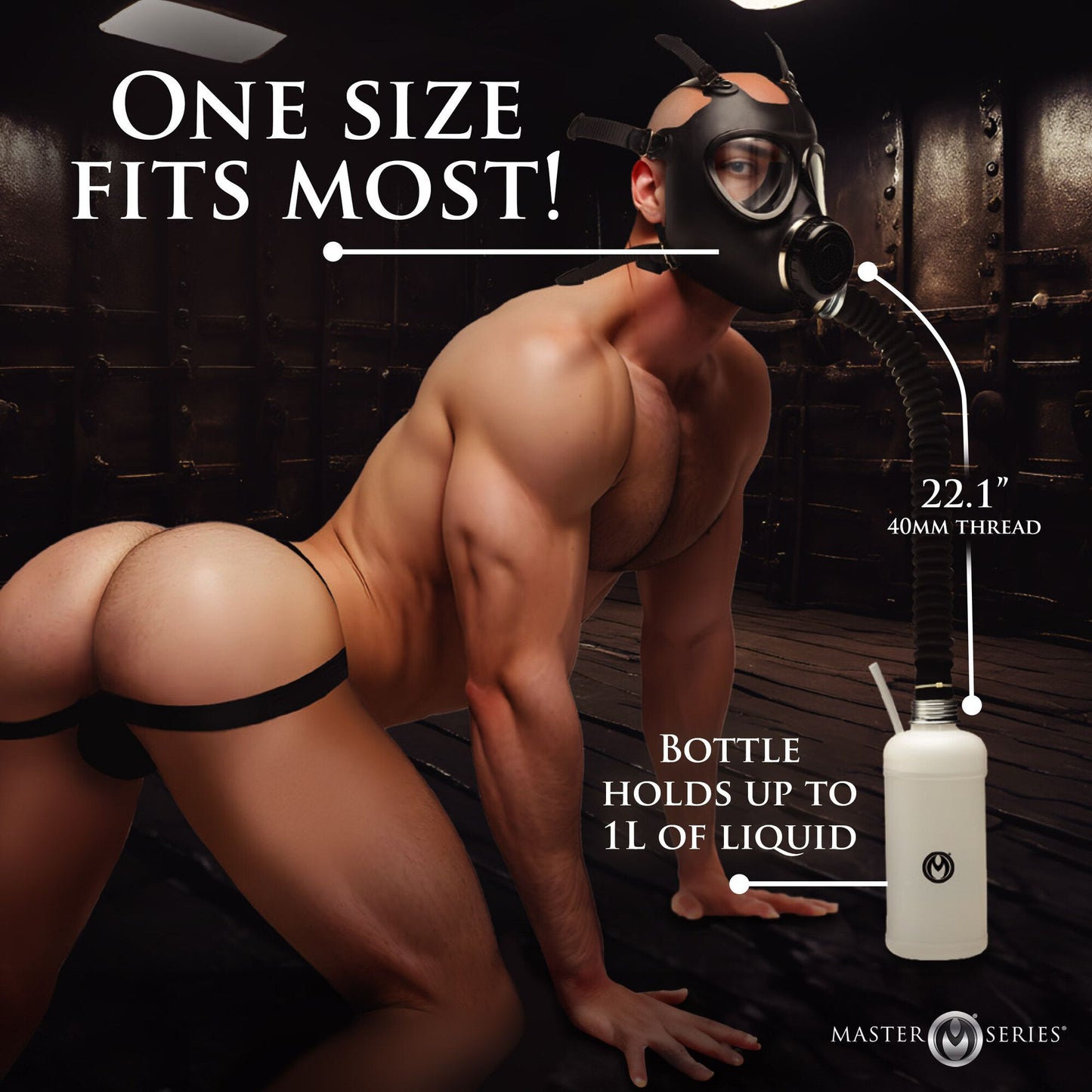 XR Brands - Inhaler Gas Mask with Bottle - Black & White – Bondage Gear