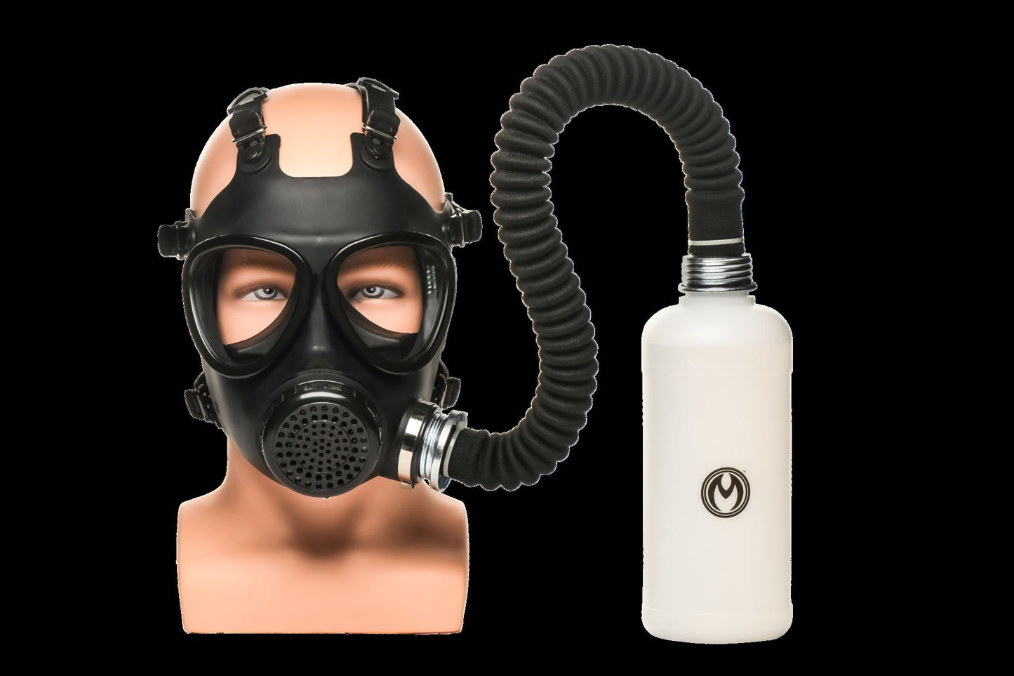 XR Brands - Inhaler Gas Mask with Bottle - Black & White – Bondage Gear
