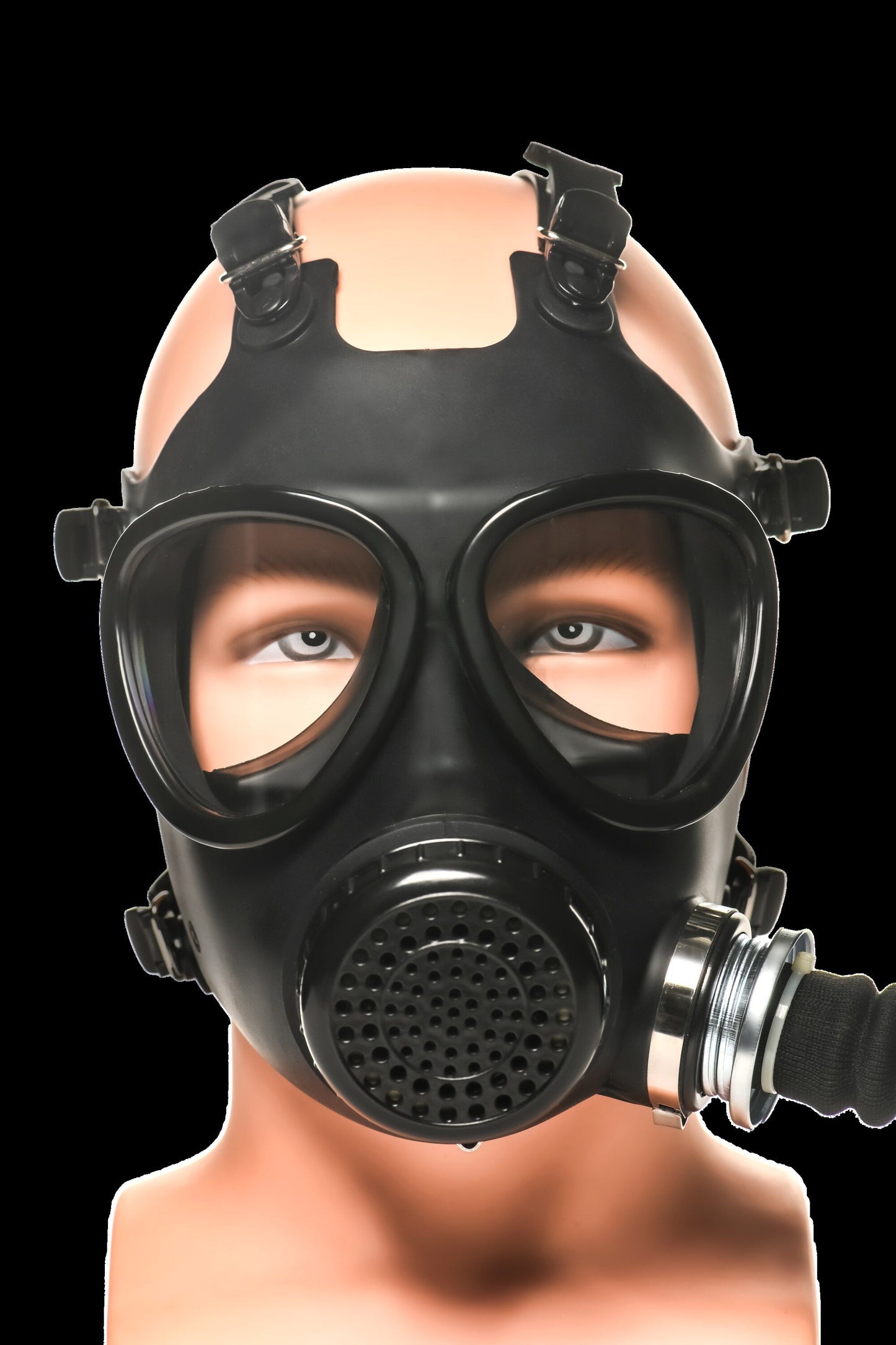XR Brands - Inhaler Gas Mask with Bottle - Black & White – Bondage Gear