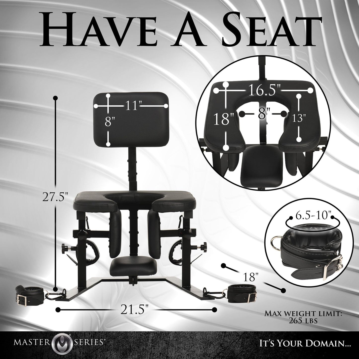 Xr Brands - Pleasure Throne Oral Sex Chair - Black