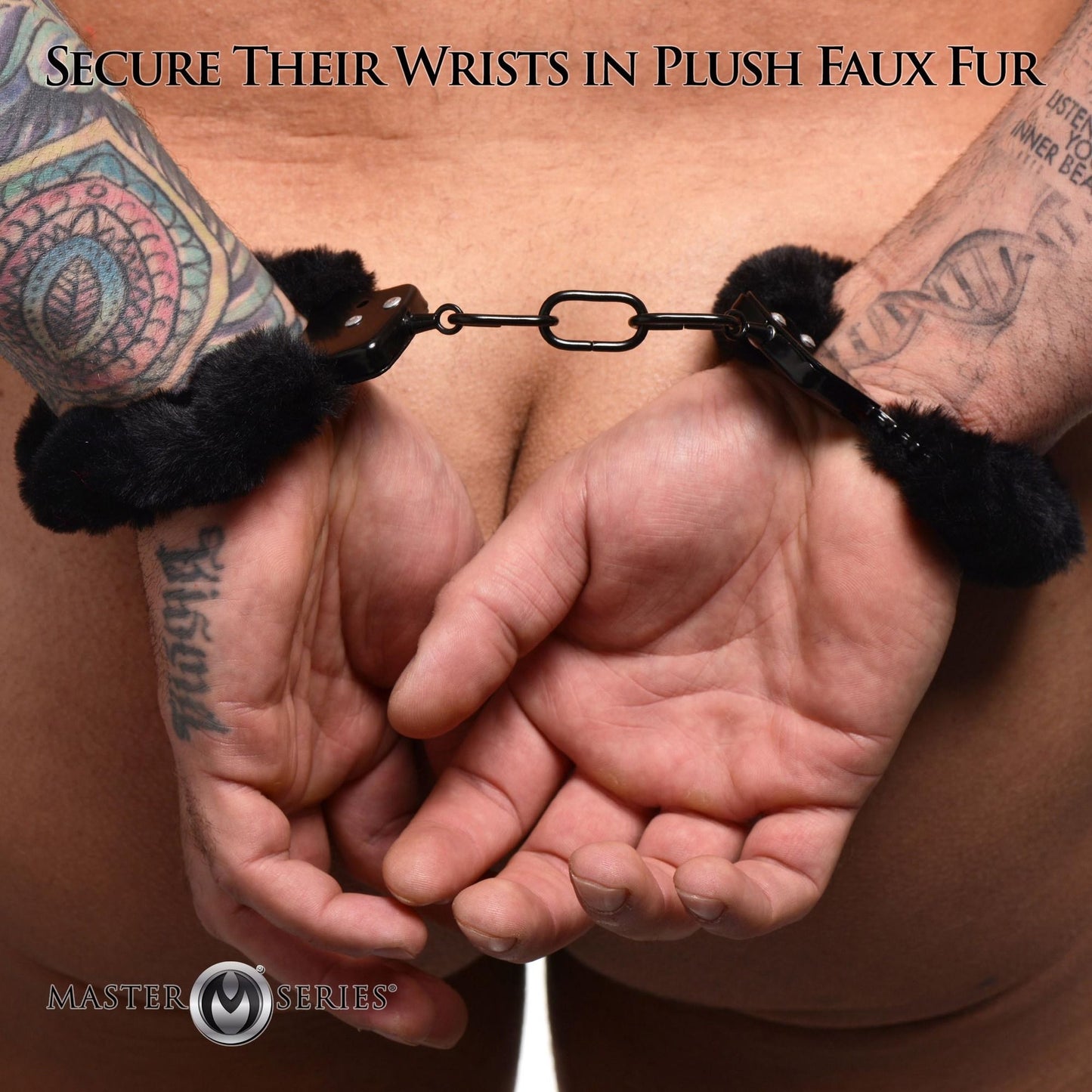 XR Brands - Cuffed In Fur Handcuffs - Black – Bondage Handcuffs